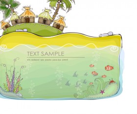 cartoon tropical theme background vector 01