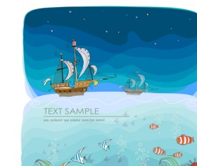 cartoon tropical theme background vector 03