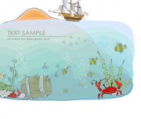 cartoon tropical theme background vector 04