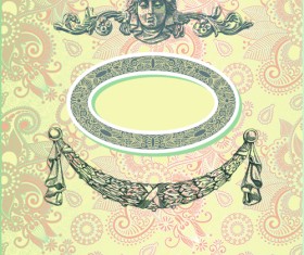 vintage Floral Invitations vector 01