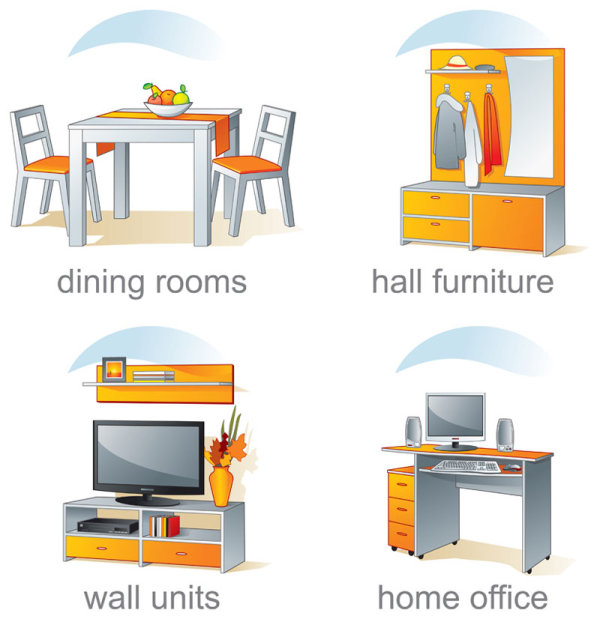 indoor furniture vector