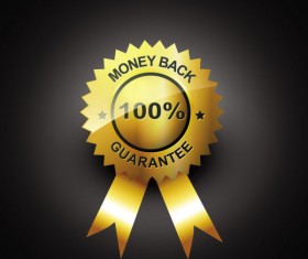 Set of gold color badges & labels vector 03