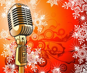 Music & mike Stylish vector background 06