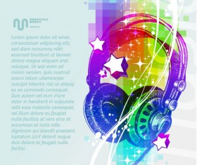 Music & mike Stylish vector background 07