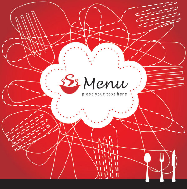 Restaurant menu cover background vector 01
