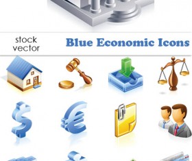 Elements of Blue Economic vector Icons