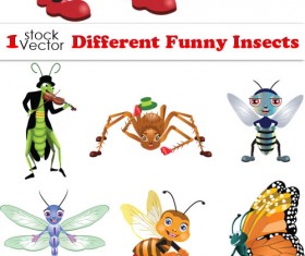 Various Funny Insects Vector set