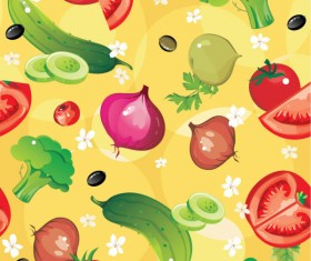 Various cartoon vegetable elements vector 04