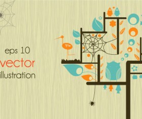 Funny Tree Illustration vector 02