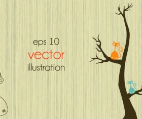Funny Tree Illustration vector 04