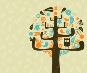 Funny Tree Illustration vector 05