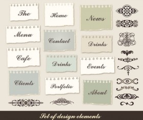 Set of Torn Message Paper vector 02