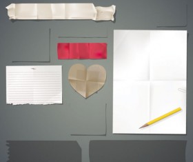 Set of Torn Message Paper vector 04