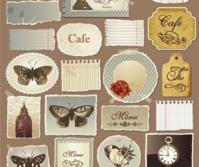 Set of Torn Message Paper vector 05