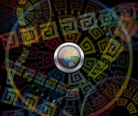 Vintage circle round background vector 03