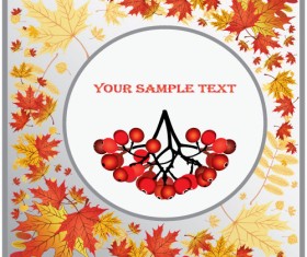 Fall leaves vector background 02