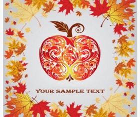 Fall leaves vector background 03