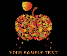 Fall leaves vector background 04