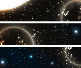 Abstract starry sky vector banner 01
