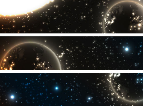 Abstract starry sky vector banner 01