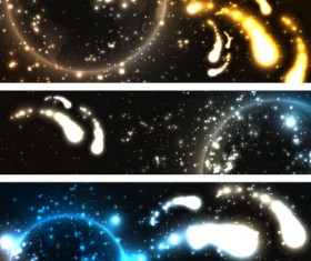 Abstract starry sky vector banner 02