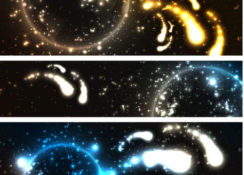 Abstract starry sky vector banner 02