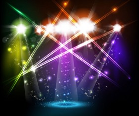 Stage neon light elements vector background