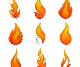 Elements of Vivid flame vector Icon 01