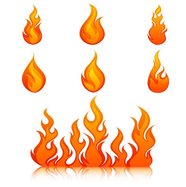 Elements of Vivid flame vector Icon 03