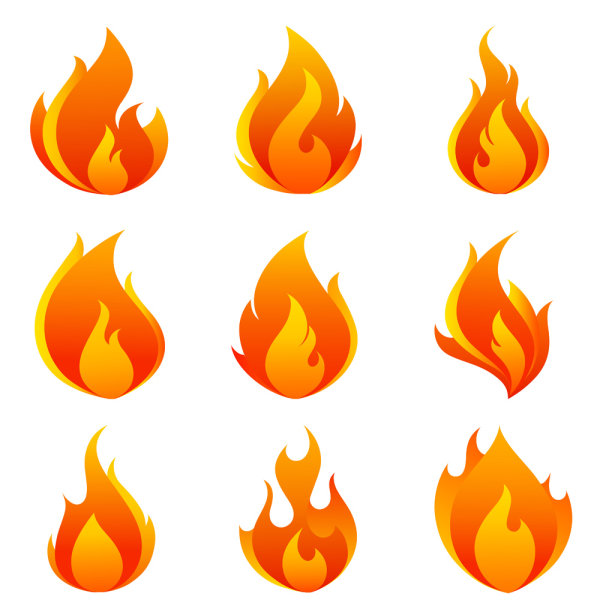 Elements of Vivid flame vector Icon 05