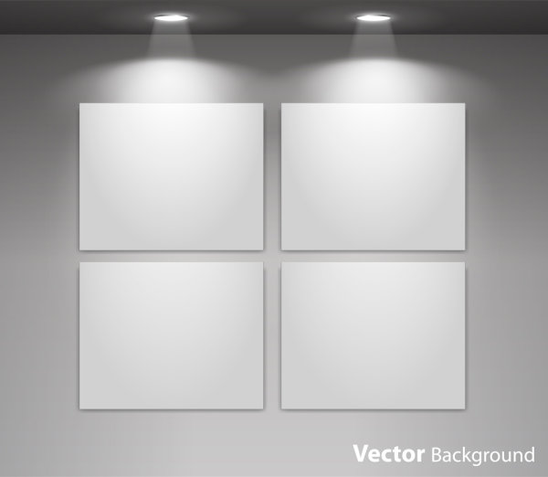 Spotlight Display wall background vector 04