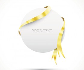 Gold ribbon Invitation card vector 05