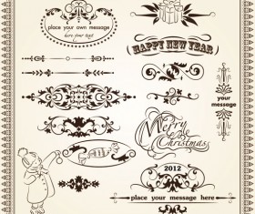Vintage Decorative pattern Borders elements vector 03