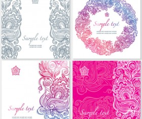 Exquisite Floral cards elements vector 02