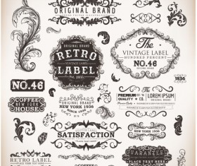 Vintage labels and Borders vector 02