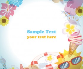 cartoon Summer elements vector 04