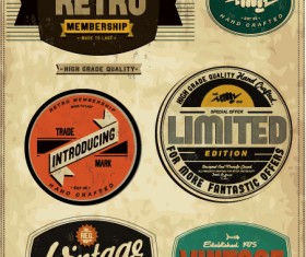 Set of Vintage commerce labels Stickers 01