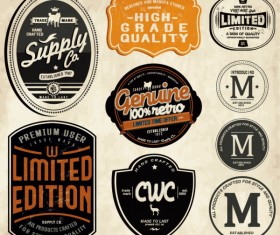 Set of Vintage commerce labels Stickers 04