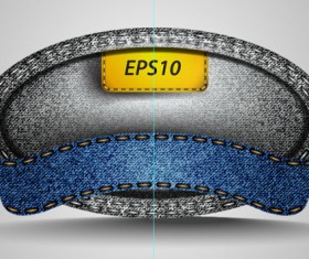 jean elements label Stickers vector 01