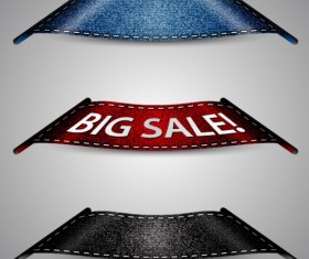 jean elements label Stickers vector 02