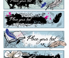 Feather Graffiti banner vector