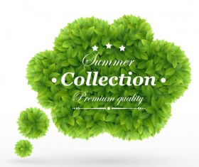 Set of Leaves Speech Bubbles vector 03