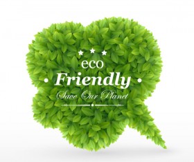 Set of Leaves Speech Bubbles vector 04