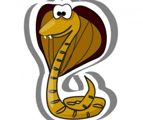 Elements of Funny cartoon Cobra vector 01