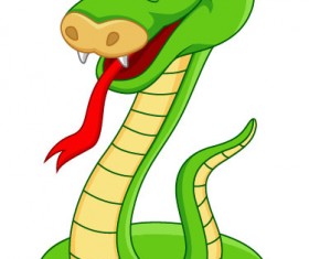 Elements of Funny cartoon Cobra vector 05