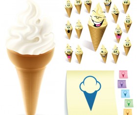 Funny cartoon Ice cream vector 01
