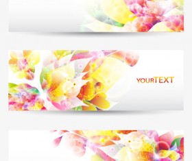 Abstract Petal elements banner vector 01