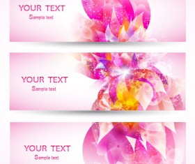 Abstract Petal elements banner vector 02