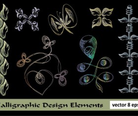 Elements of Floral Borders vector 01