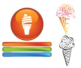Funny cartoon Ice cream vector 02